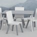 Kids Table and Chair Set (4 Chairs Included) Ideal for Arts & Crafts Grey/White