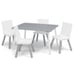 Kids Table and Chair Set (4 Chairs Included) Ideal for Arts & Crafts Grey/White