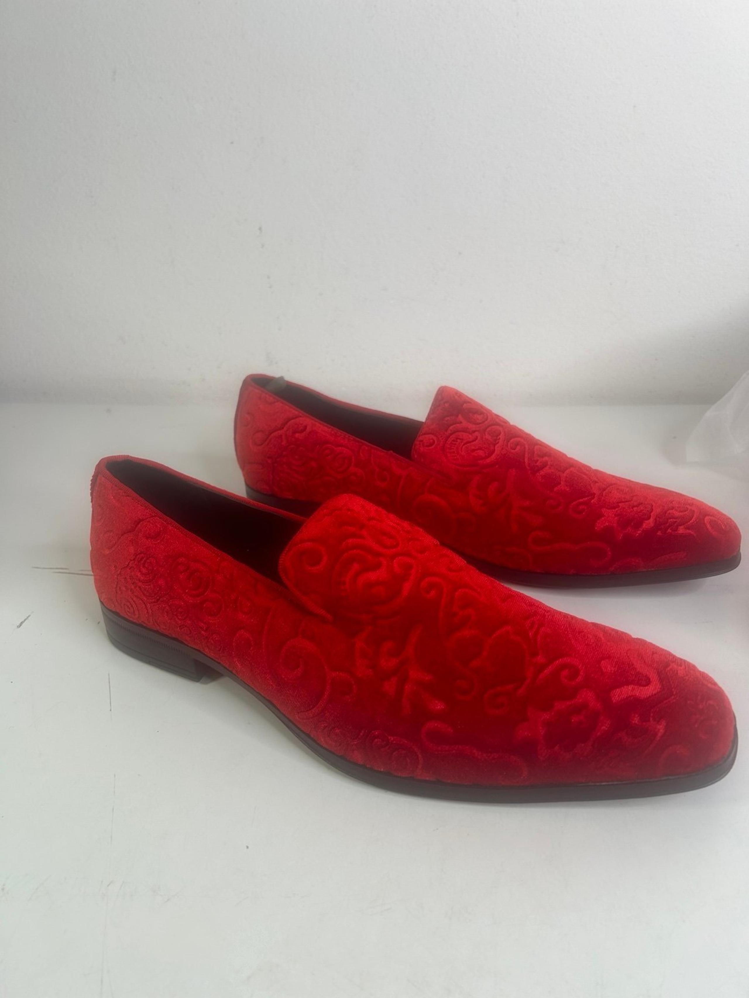 Stacy Adams Saunders Velour Red Men’s Shoes Size 11