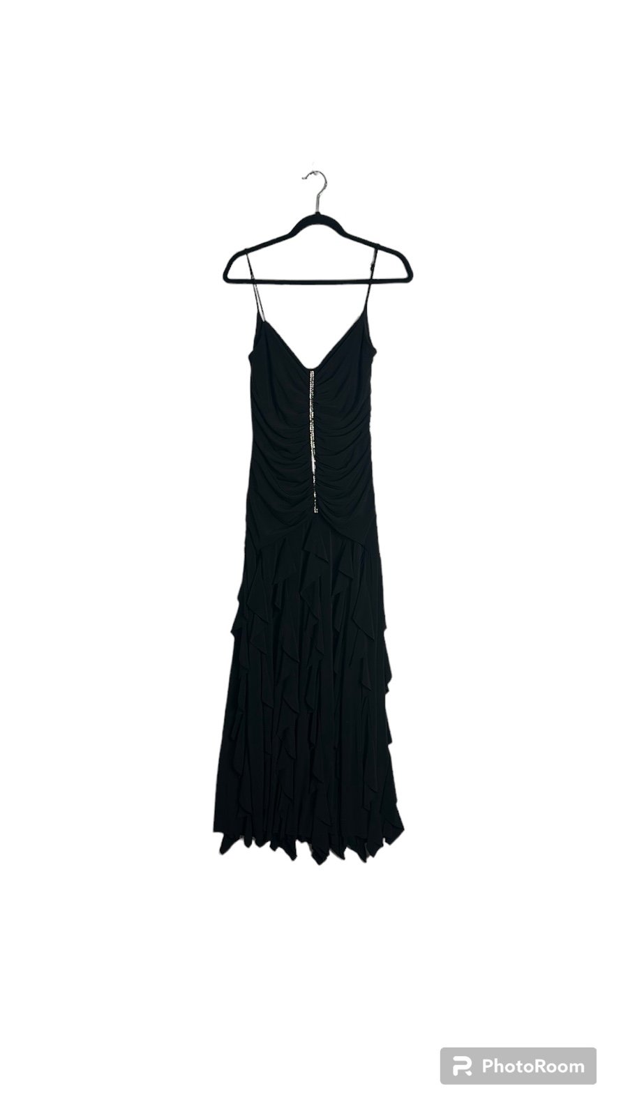 Cache black raffle maxi dress sinch front size 12