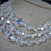 Vintage Stunning Midcentury Chunky Triple Strand AB Crystal Necklace