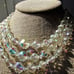 Vintage Stunning Midcentury Chunky Triple Strand AB Crystal Necklace