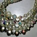 Vintage Stunning Midcentury Chunky Triple Strand AB Crystal Necklace