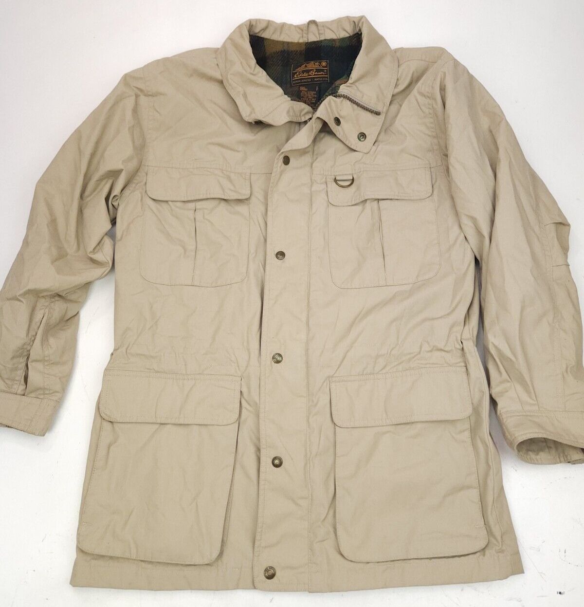 Eddie Bauer Wool Lined Mountain Parka Men's Size S Beige Tan