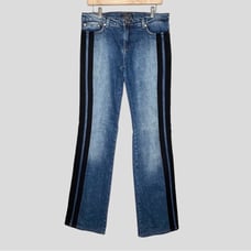 Roberto Cavalli Double Side Stripe Size XL Jean Moderate Flare Made in Italy