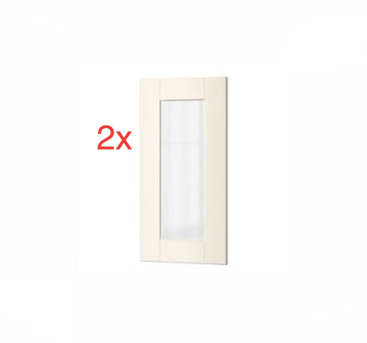 (2)x IKEA GRIMSLOV Off White Glass Door 15x30 502.665.30