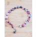 Pink Marble & Hematite Bracelet Anklet in Sterling Silver XL Adjustable