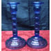 Cambridge Blue No 1595 Candlestick Set of 2 Antique Glass C. 1920's