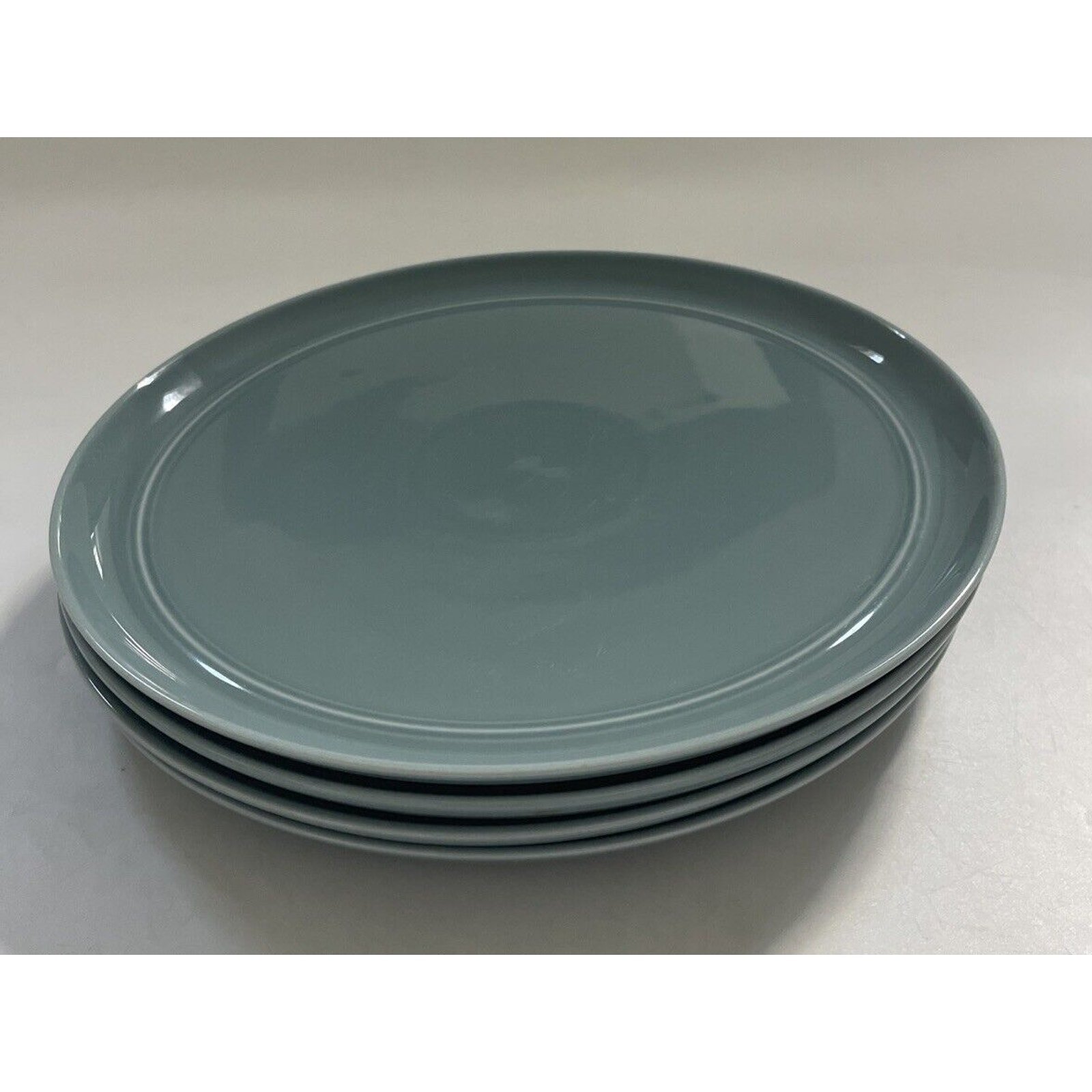 Crate & Barrel Aaron Probyn Hue Blue 4 Dinner Plates 10.75