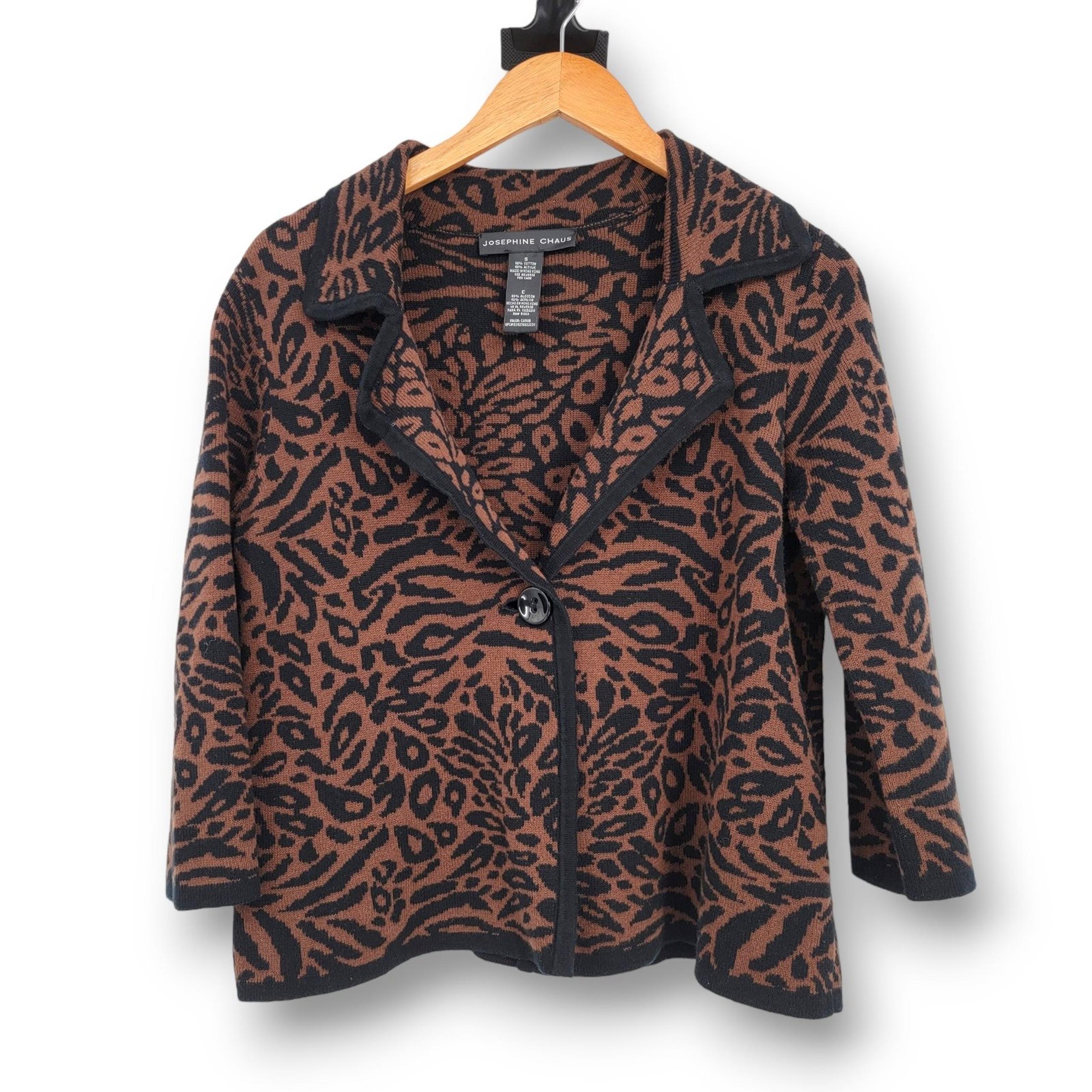 Josephine Chaus Women's Animal Print Cardigan Size Small
