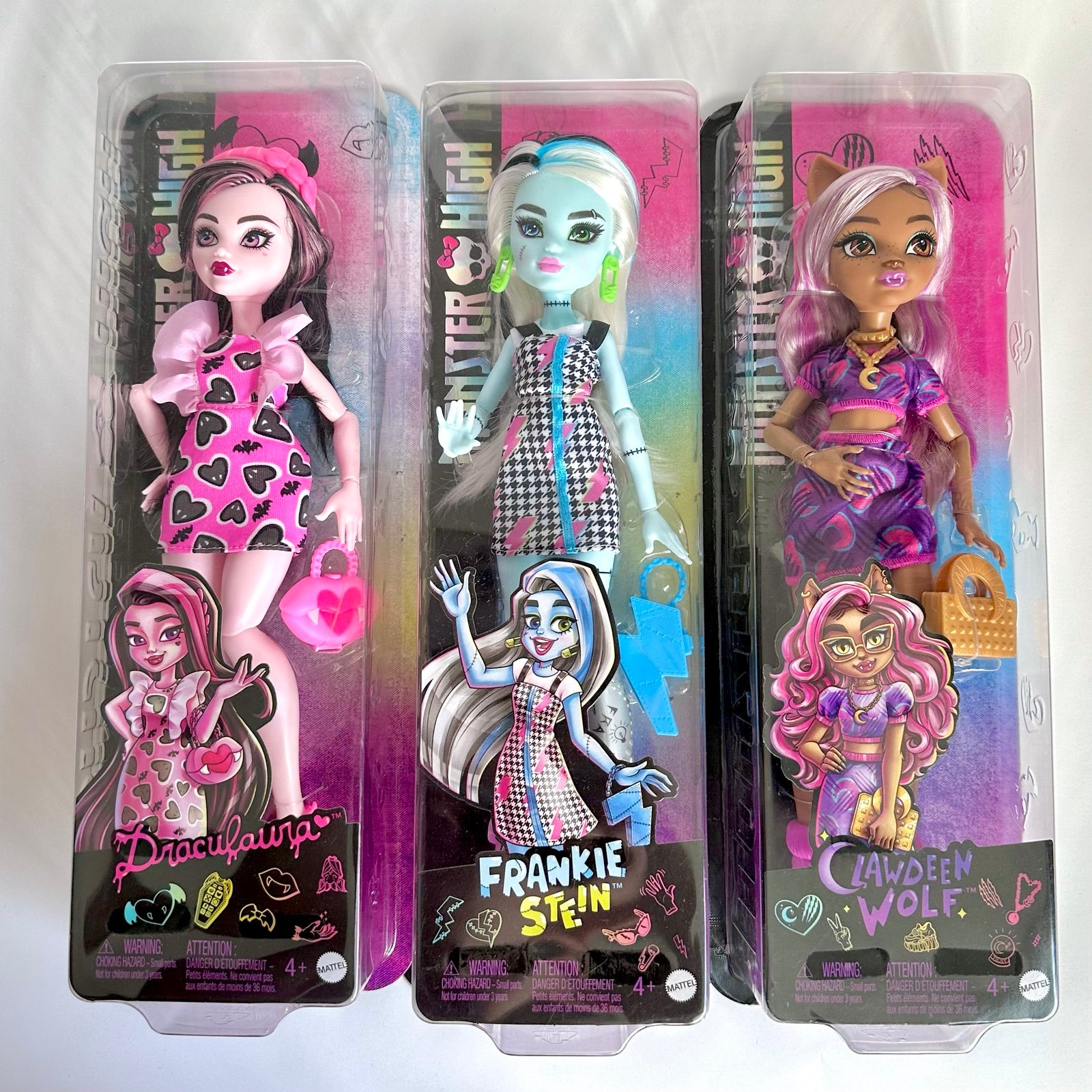 Mexico Exclusive Monster High Monsteristas Set Draculaura Frankie Stein Clawdeen