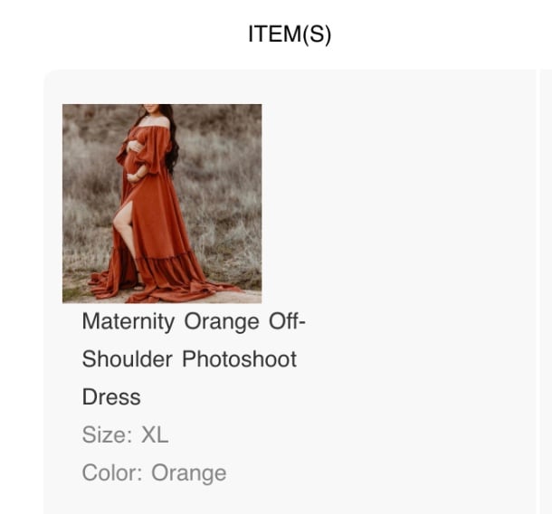 Rustic orange materinity dress