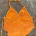 handmade halter top • 1980’s original • deerskin leather