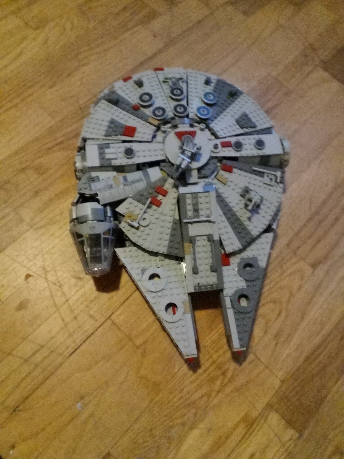 Fully built Lego millennium falcon