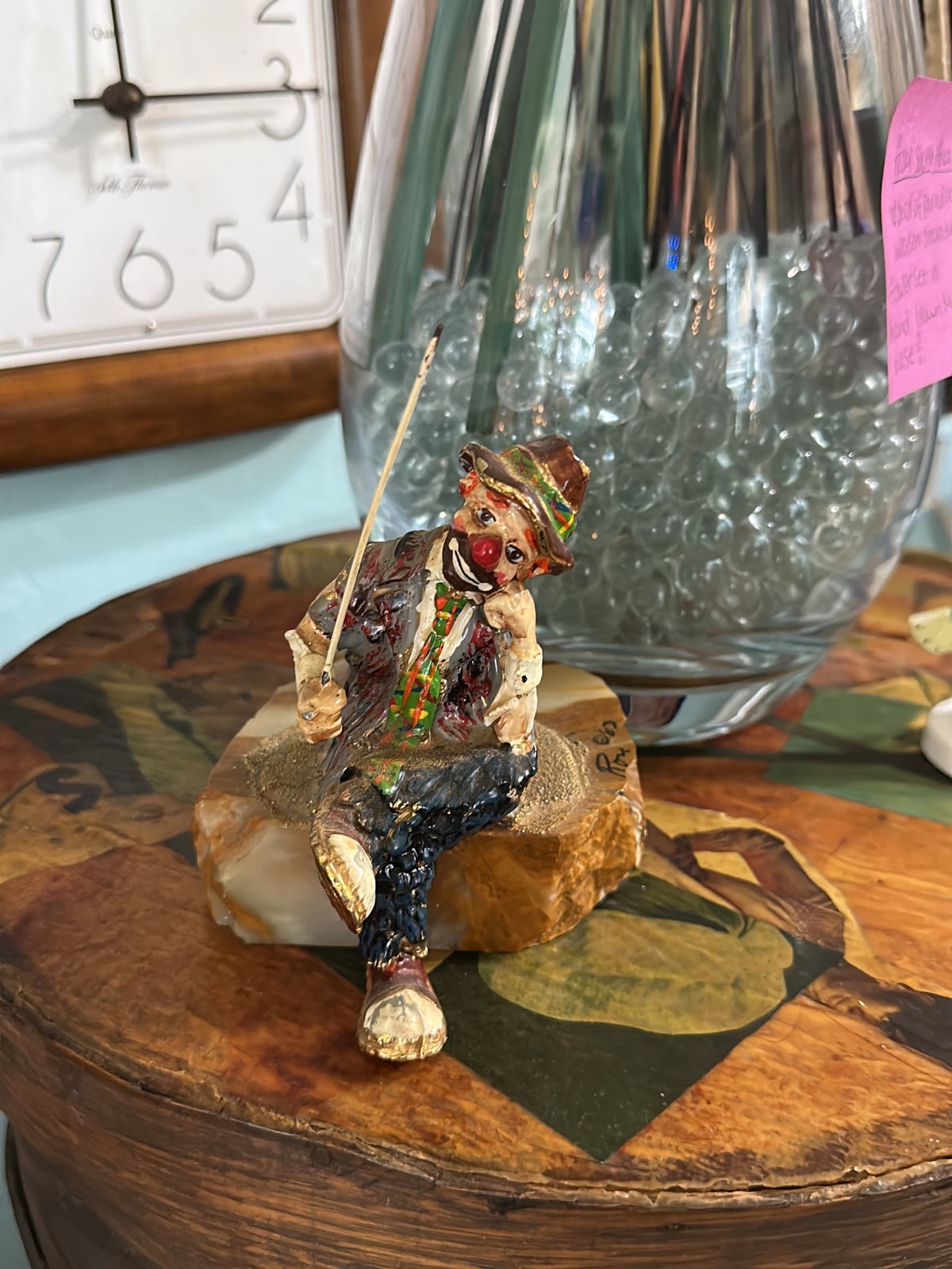 ron lee fishing clown sculpture