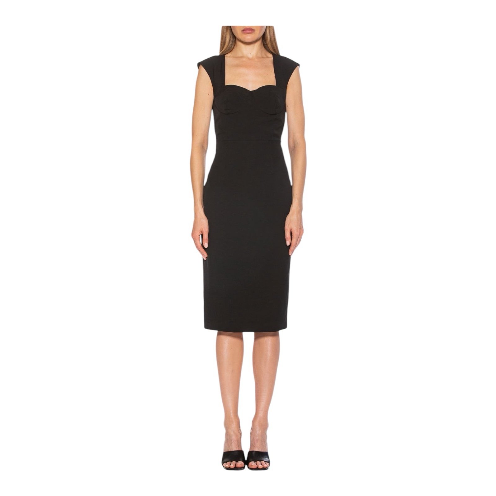 NWT Alexia Admor Harper Cap Sleeve Corset Mindi Black Lined Pencil Dress, Size 8