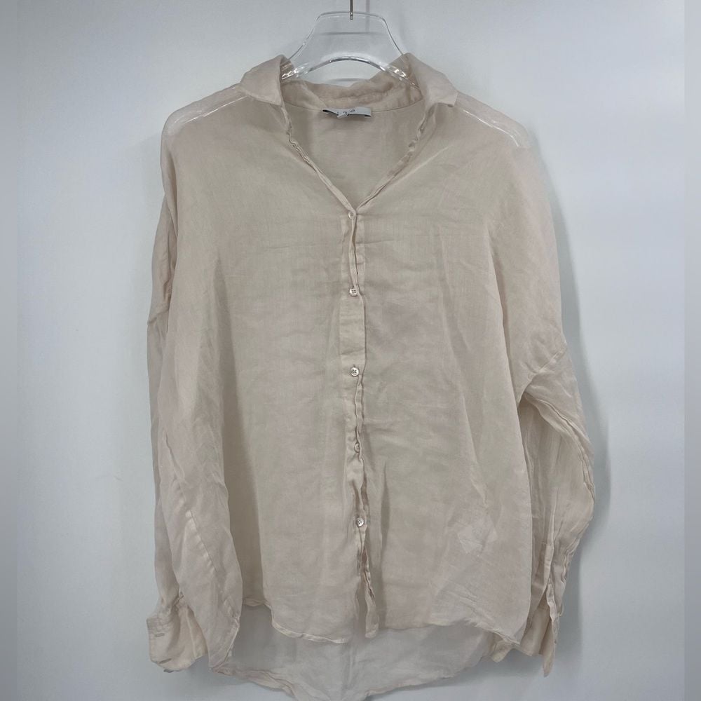 IRO Luchy sheer cream button down Shirt size 38 / 6