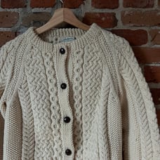 Vintage Handknit Wool Cardigan Sweater 'Blarney Woollen Mills'