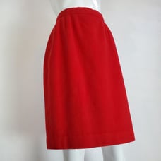 Vintage 80's Red Wool Pencil Skirt