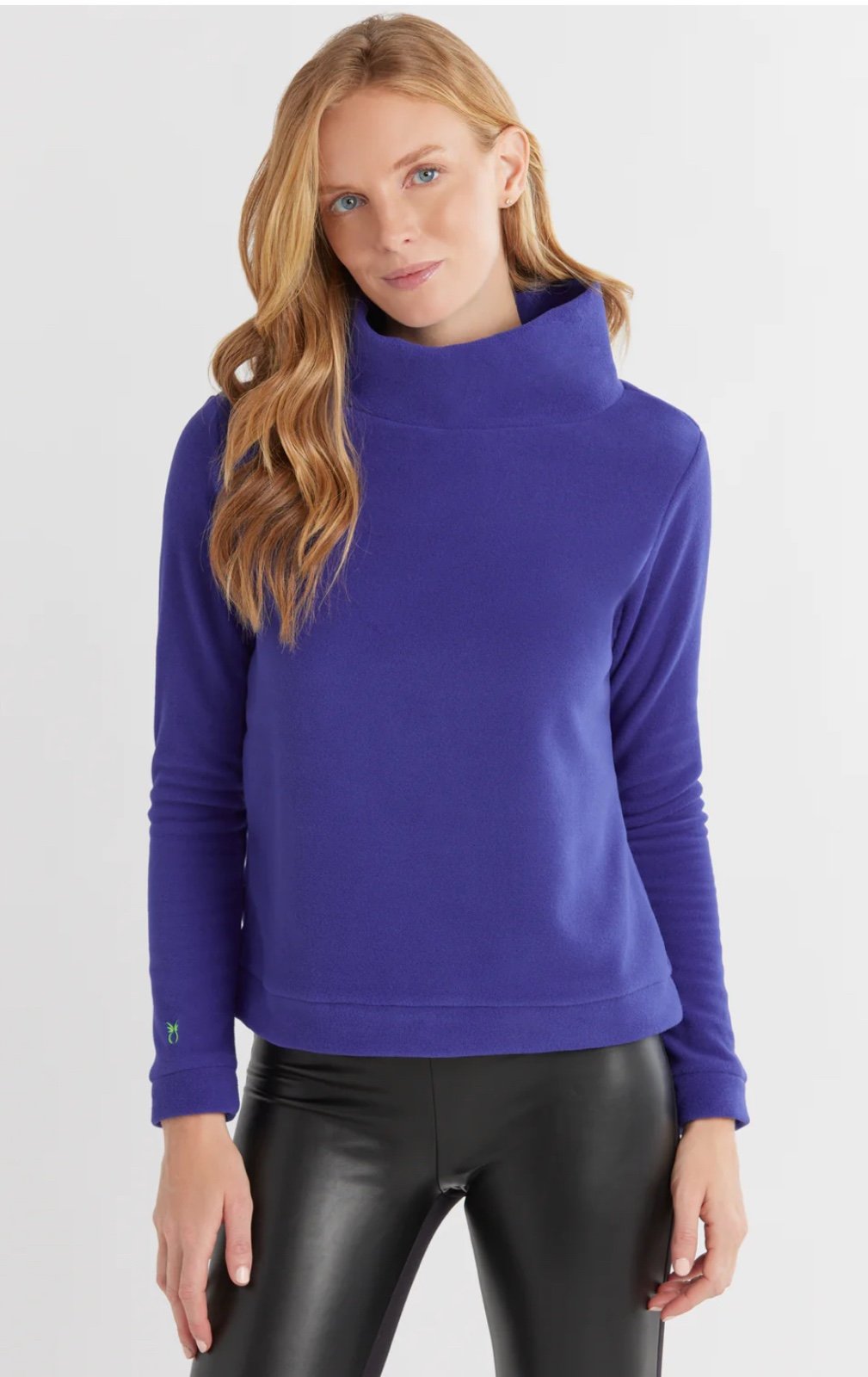 DUDLEY STEPHENS WOMEN FLEECE TURTLENECK PULLOVER L/S SWEATER SZ MEDIUM Puple1
