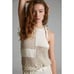 Anthropologie Elliotte Lurex knit halter tank neckline, cream, tan, metallic gol