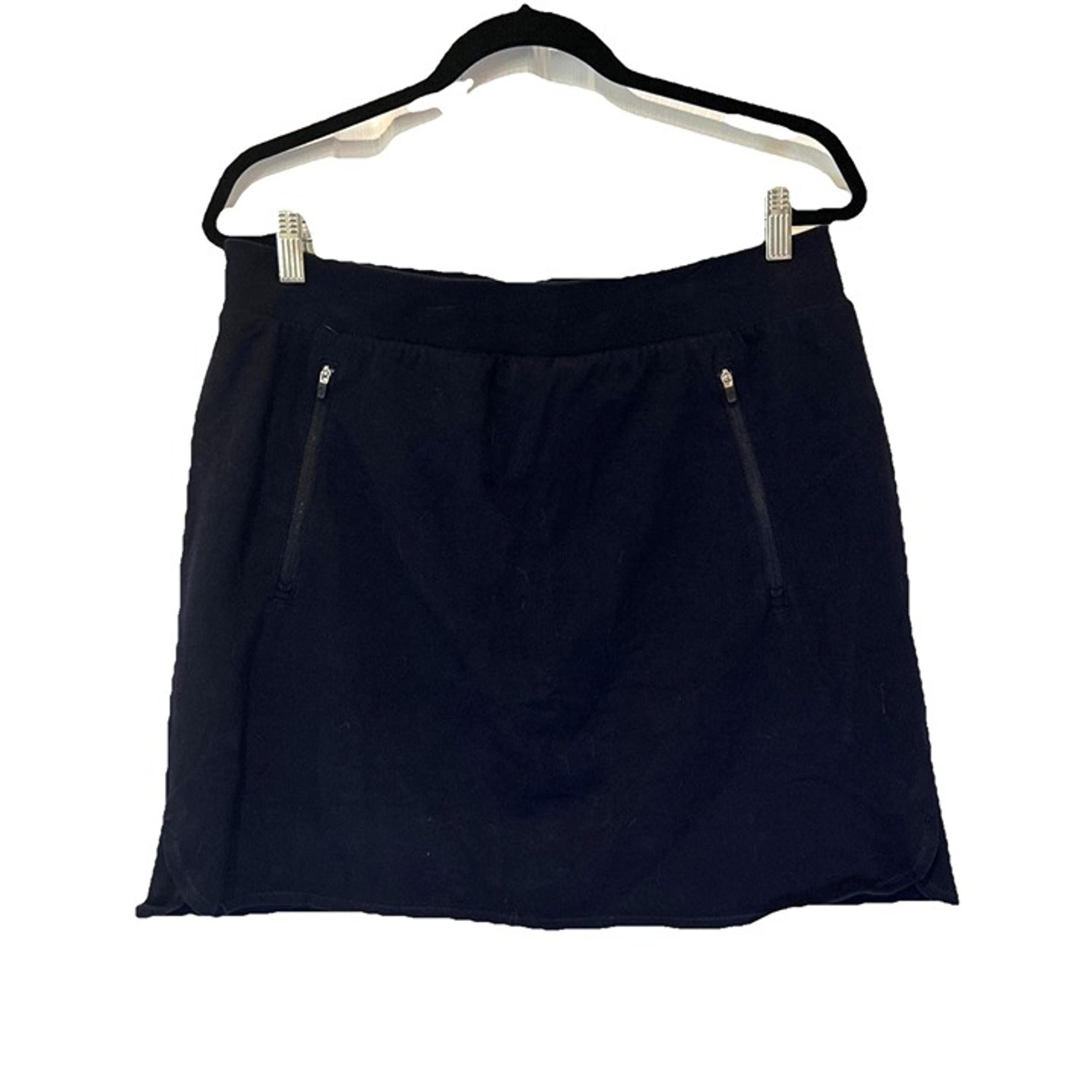 T by Talbots Skort Womens L Navy Blue BuiltIn Shorts Zip Pockets Golf Pickleball