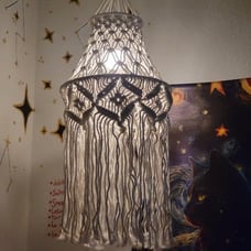 Plug in Pendant Light Macrame Lamp Shade with Light Bulb Hanging Lamp