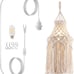 Plug in Pendant Light Macrame Lamp Shade with Light Bulb Hanging Lamp