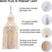 Plug in Pendant Light Macrame Lamp Shade with Light Bulb Hanging Lamp