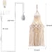 Plug in Pendant Light Macrame Lamp Shade with Light Bulb Hanging Lamp