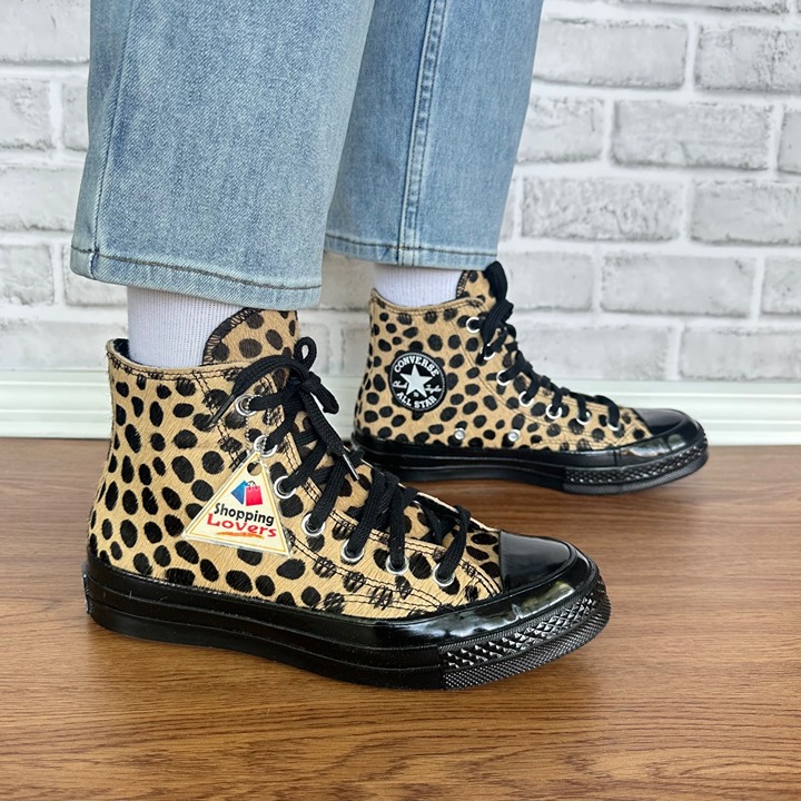 ❤️❤️❤️Converse Chuck 70 Hi Pony Hair Leather 9 Women Shoes Leopard Print A12705C