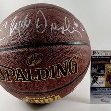Clyde Drexler Signed Spalding NBA Basketball Auto Portland Trailblazers JSA COA