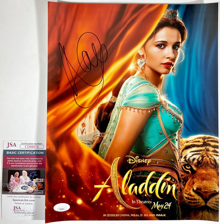 Naomi Scott Signed Walt Disney Aladdin 11x14 Photo Authentic Autograph JSA COA