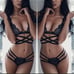NWT Black Strappy Lace Sexy Lingerie Set Small S