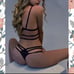 NWT Black Strappy Lace Sexy Lingerie Set Small S