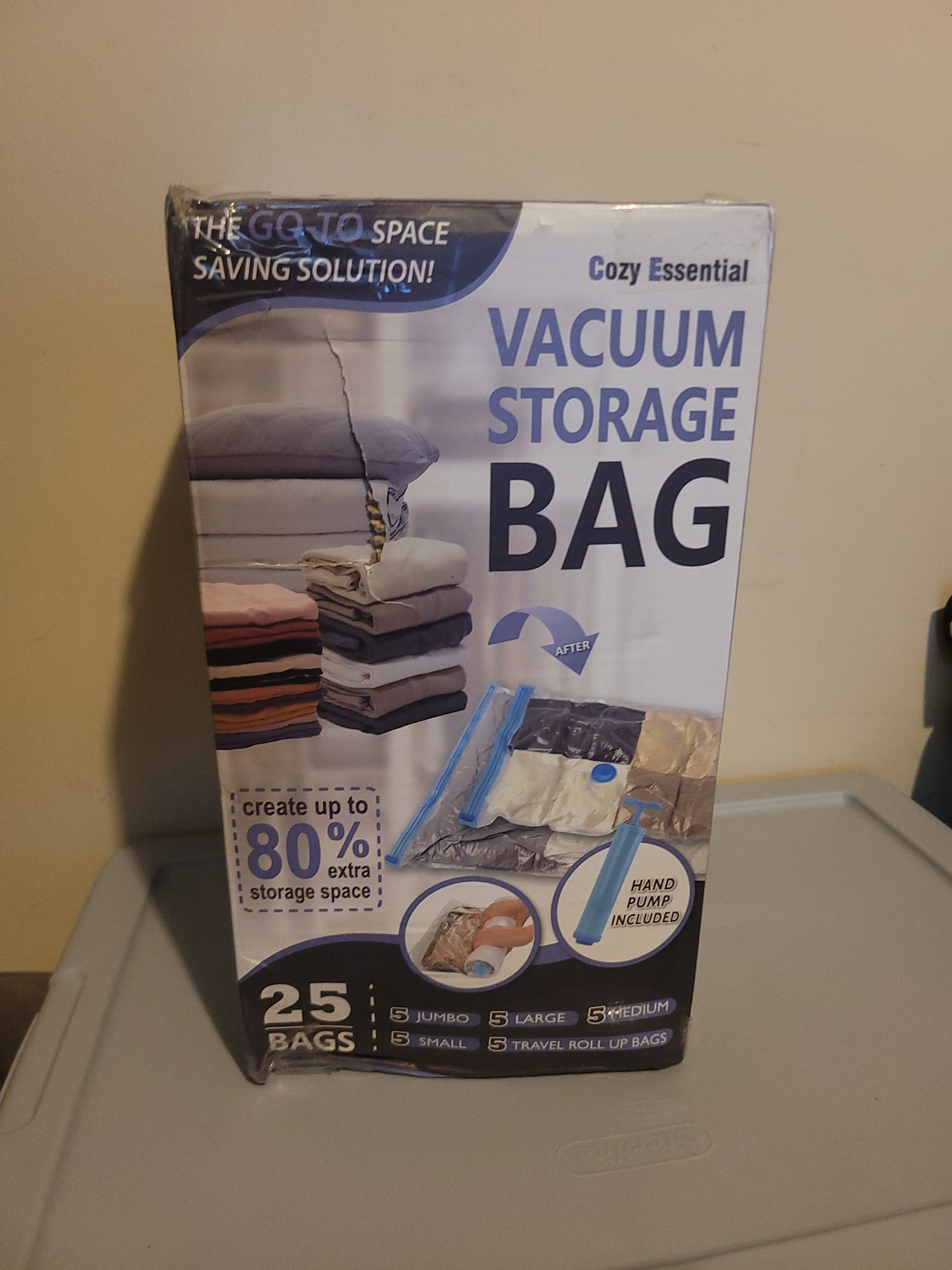 Vacuum Storage Bag Set 25ct w/Hand Pump Included