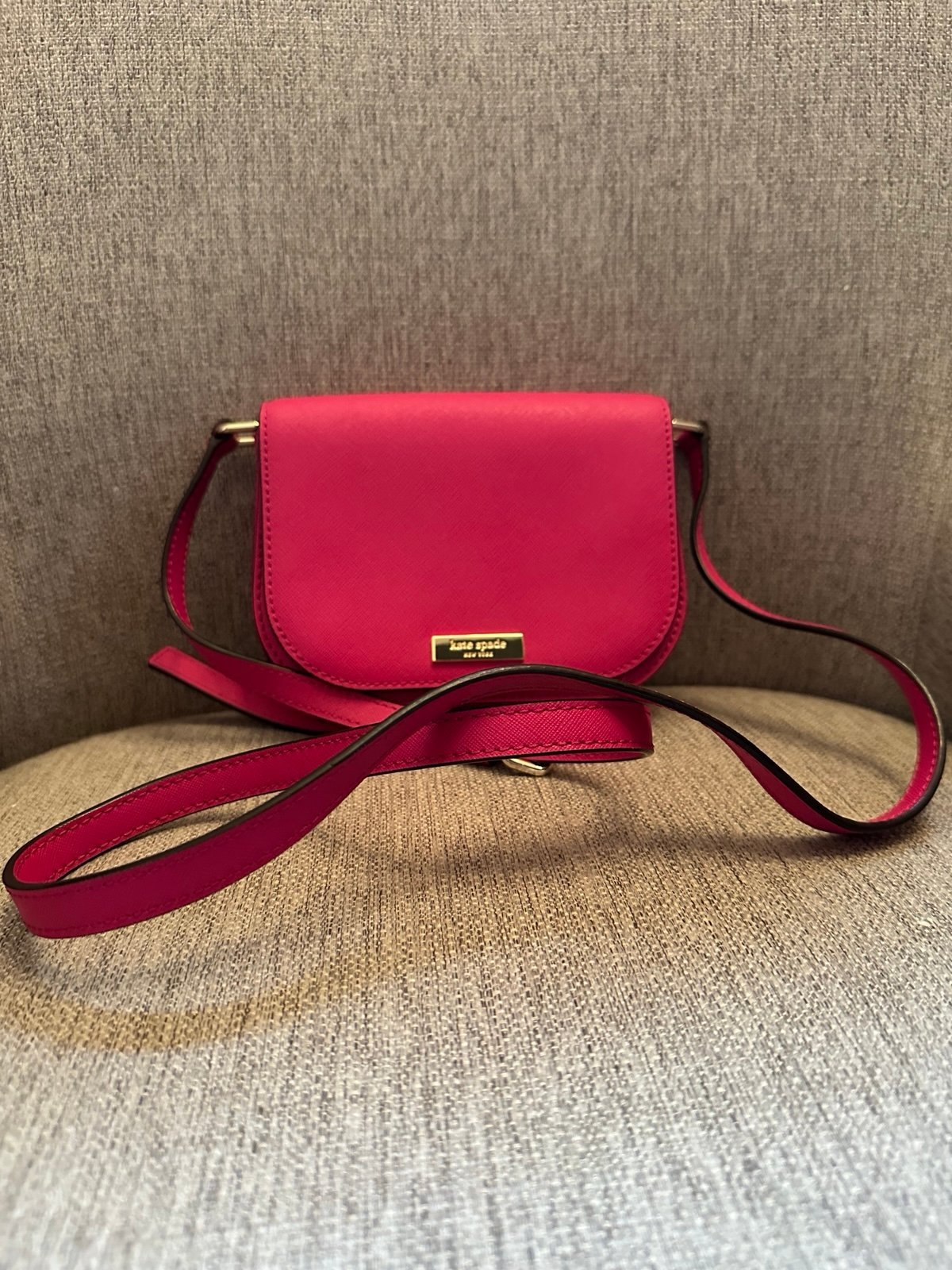 Kate Spade Hot Pink Crossbody Bag Purse Mini Saddle Bag NWOT