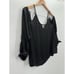 Hollister Cold Shoulder Keyhole Black Satin Top Women's Size Medium NEW