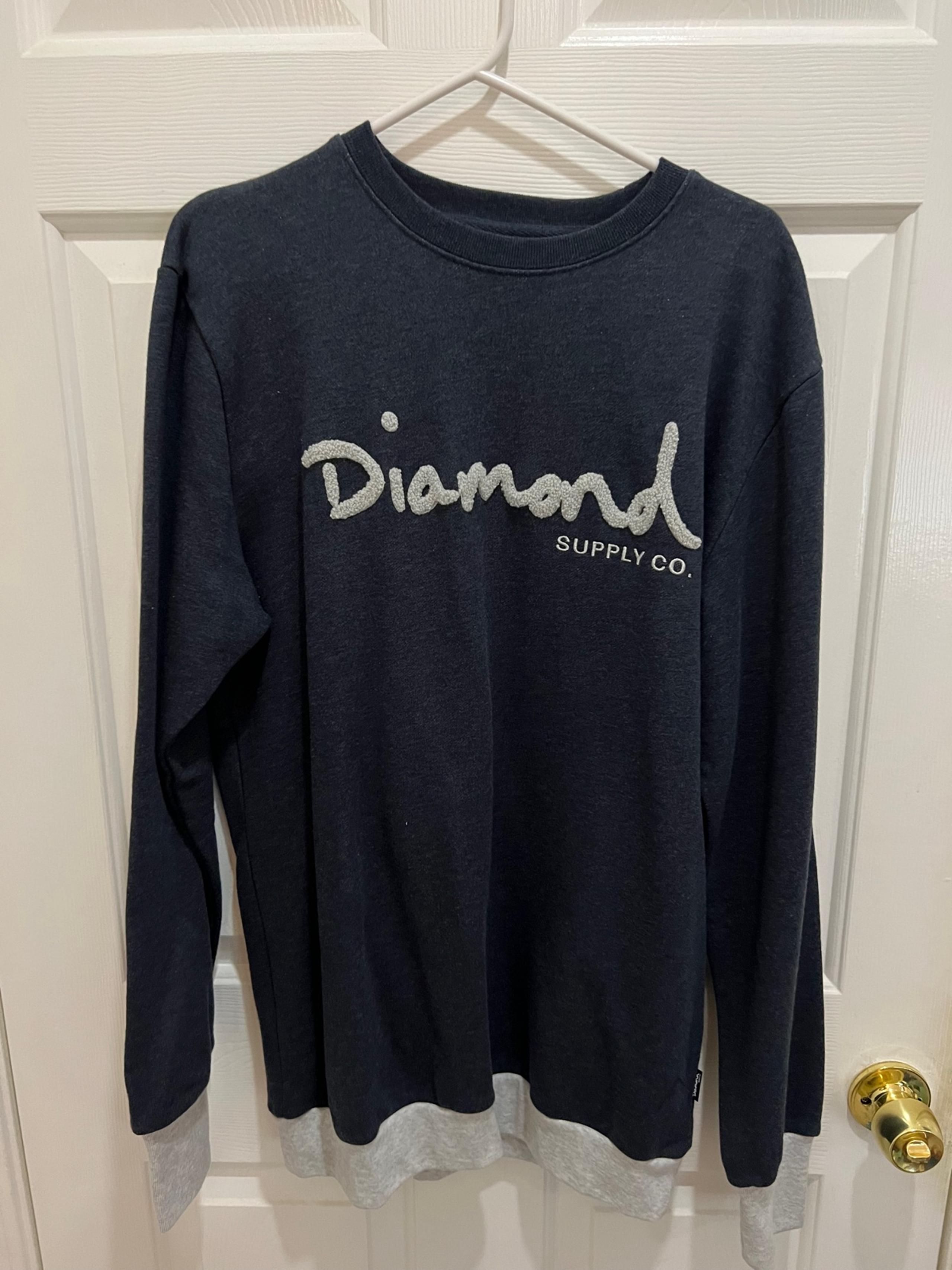 diamond supply co. chenille navy sweatshirt