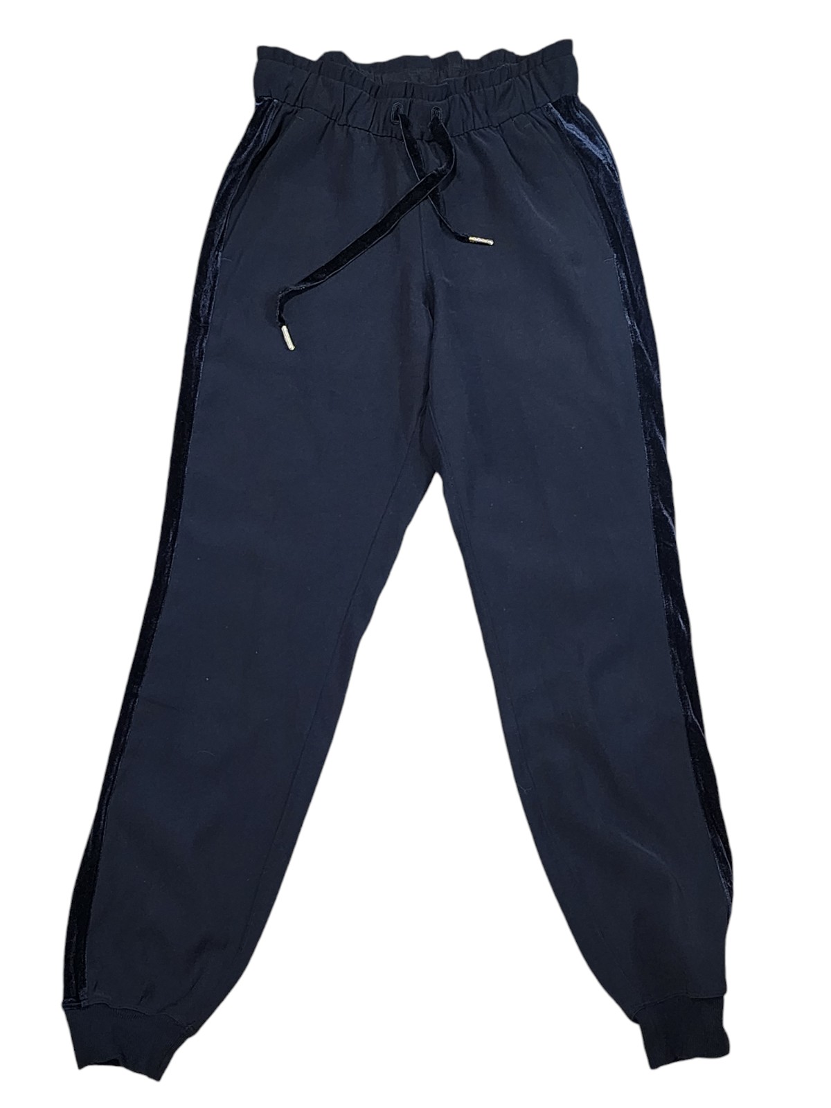 Lululemon On The Fly Black Velvet Trim Joggers