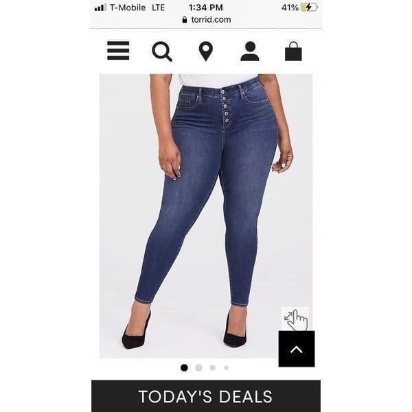 Torrid Sky High Skinny Crop, dark wash jeans, size 22