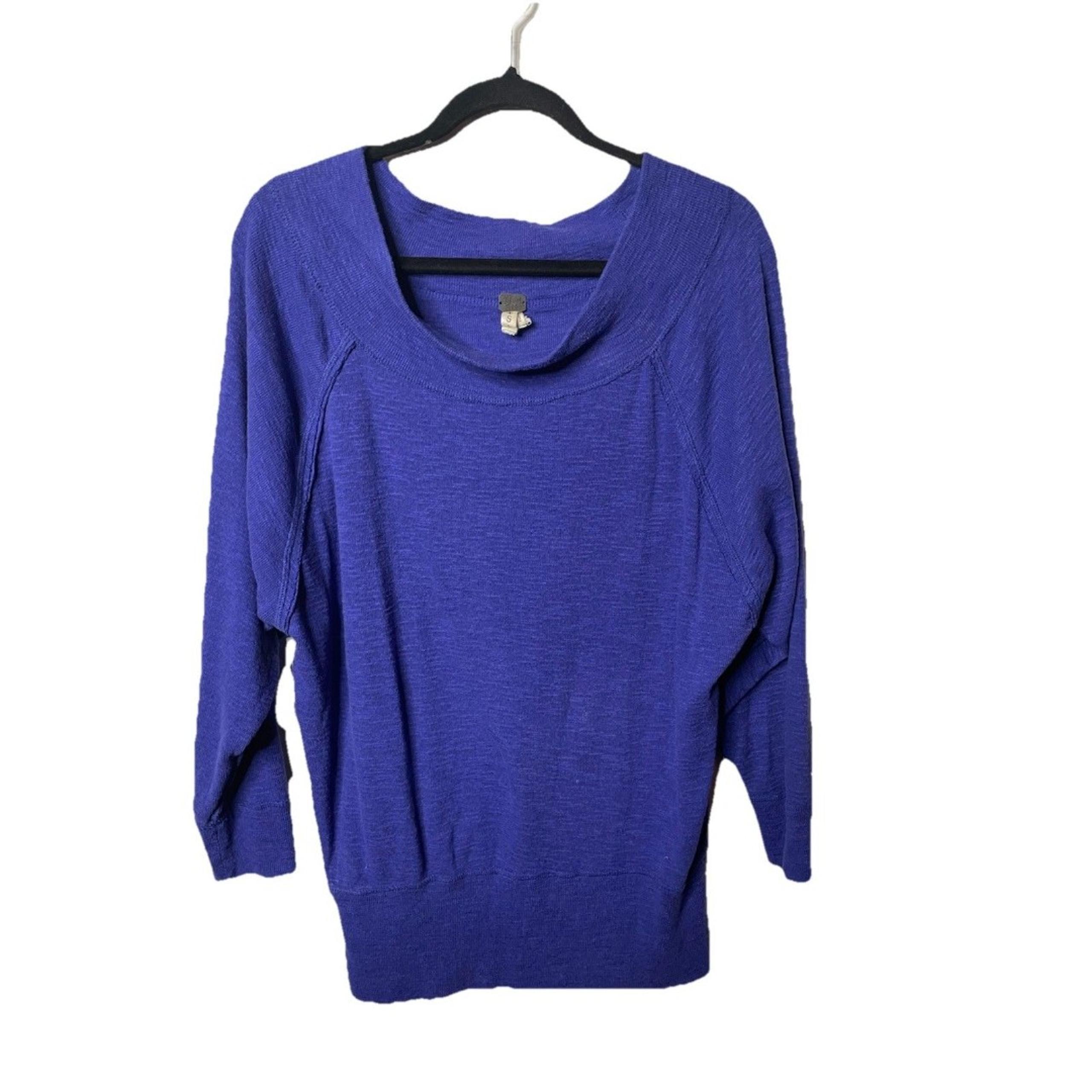We The Free Free Small Sweater Top S P Purple Off Shoulder Long Sleev