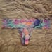Victoria's Secret PINK 2015 floral lace pastel rainbow thong rare small