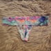 Victoria's Secret PINK 2015 floral lace pastel rainbow thong rare small