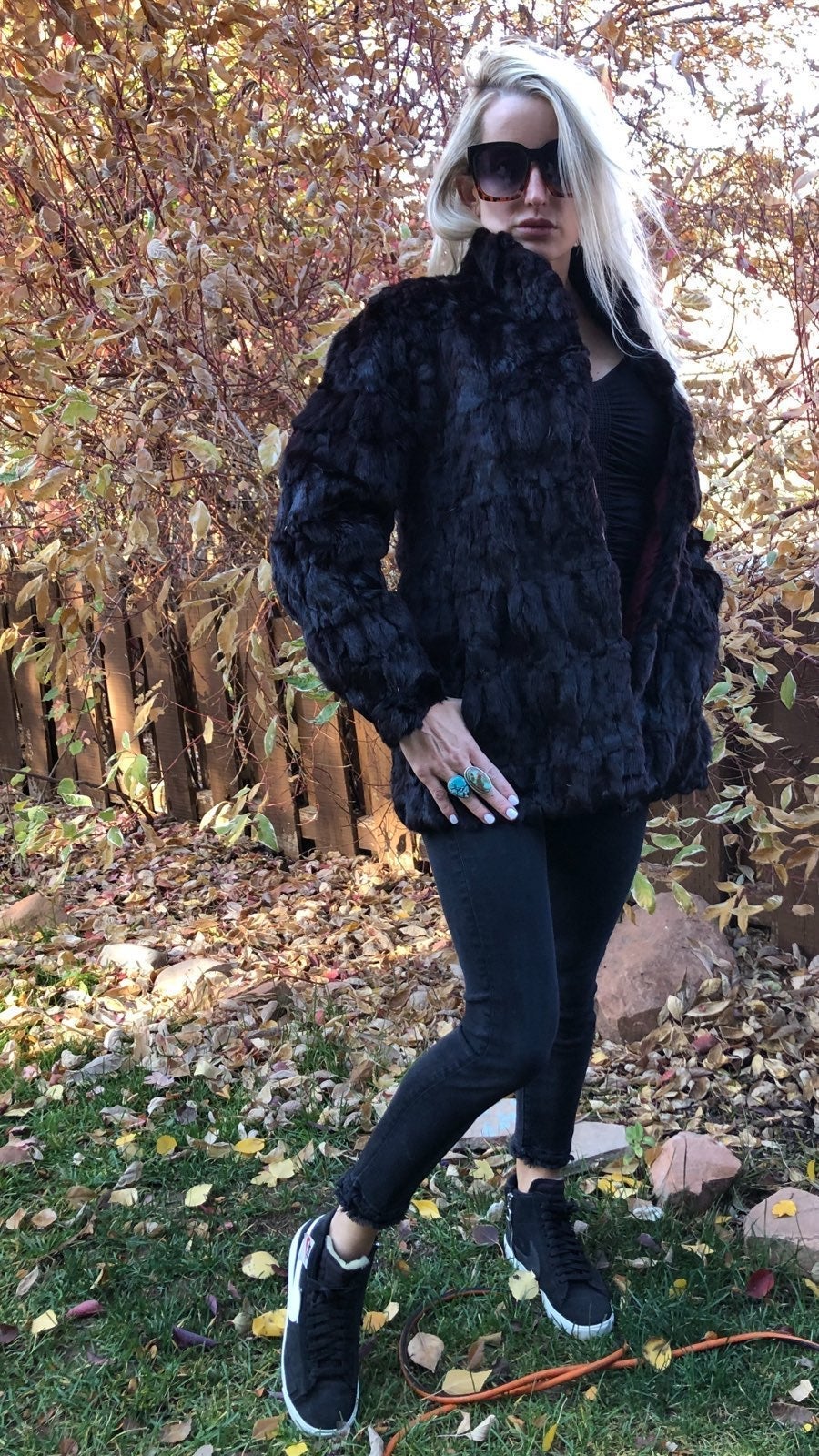Vintage fur coat bougie boho