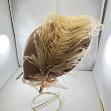 Vintage Henry Pollak 1950s 100% Wool Hat with Large feather, Pink, Glenover