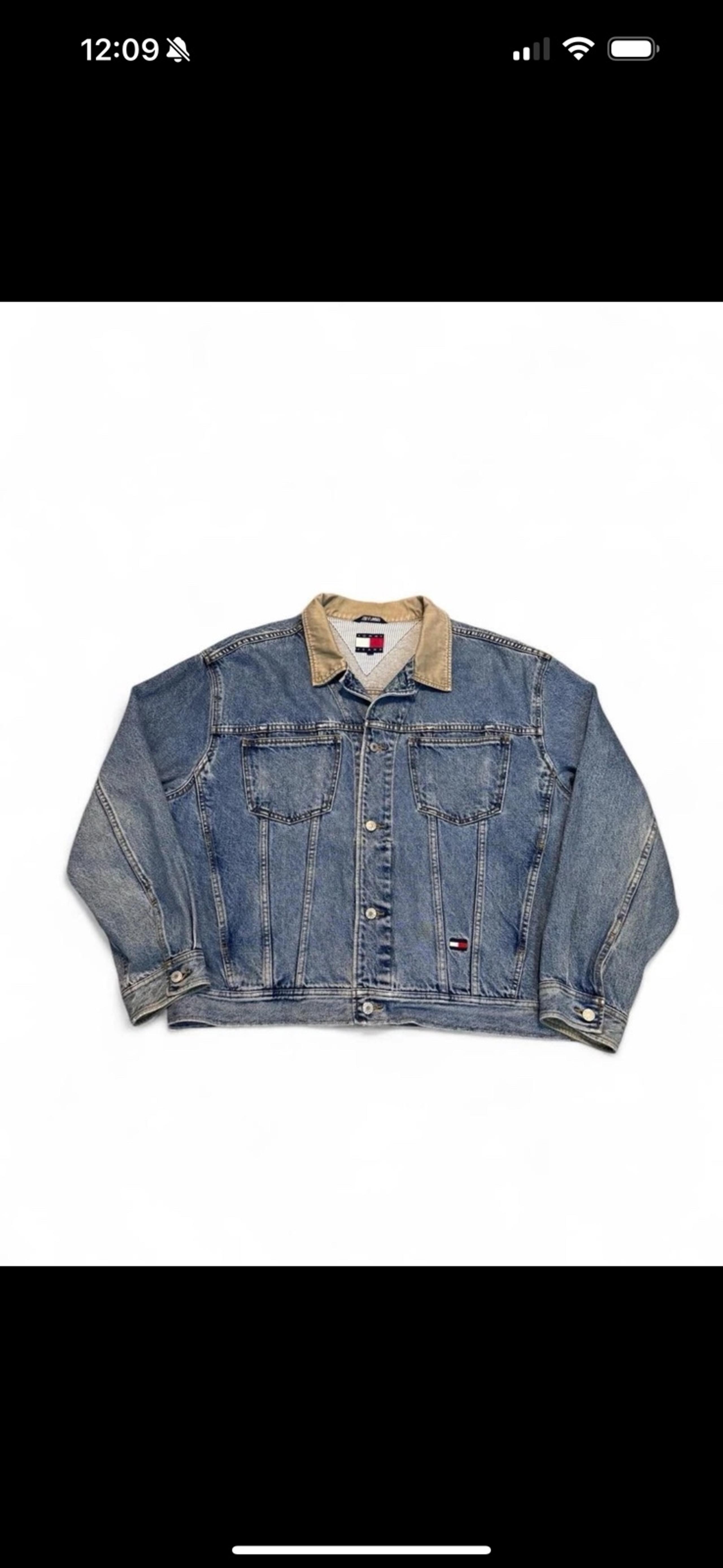 Vintage 90s Tommy Hilfiger Tommy jeans denim Jean trucker jacket XL mens