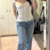Vintage Candie's cream white lace corset-style top