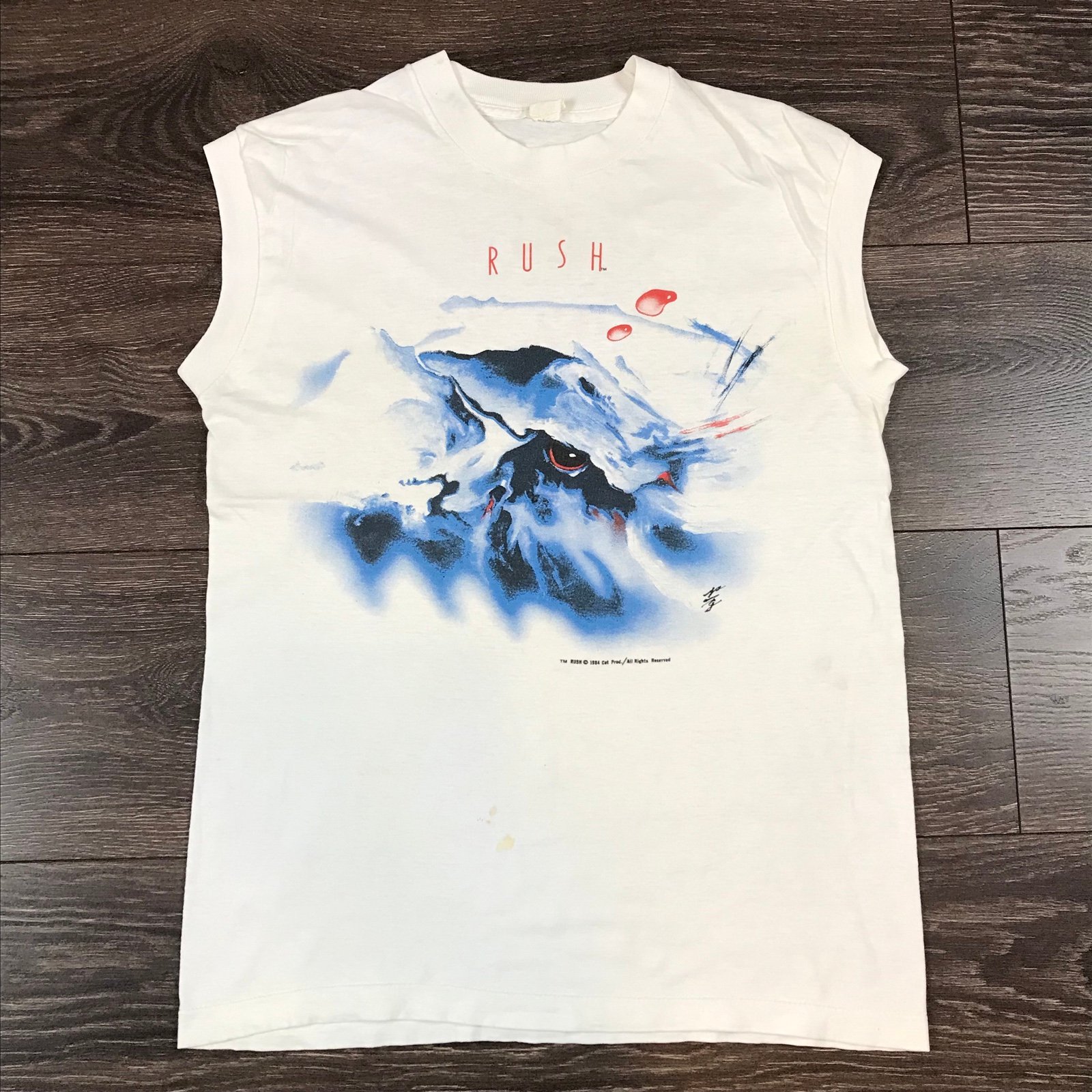 Rush Grace Under Pressure Tour ‘84 Womens Vintage 80s Rock Band White Tank Top