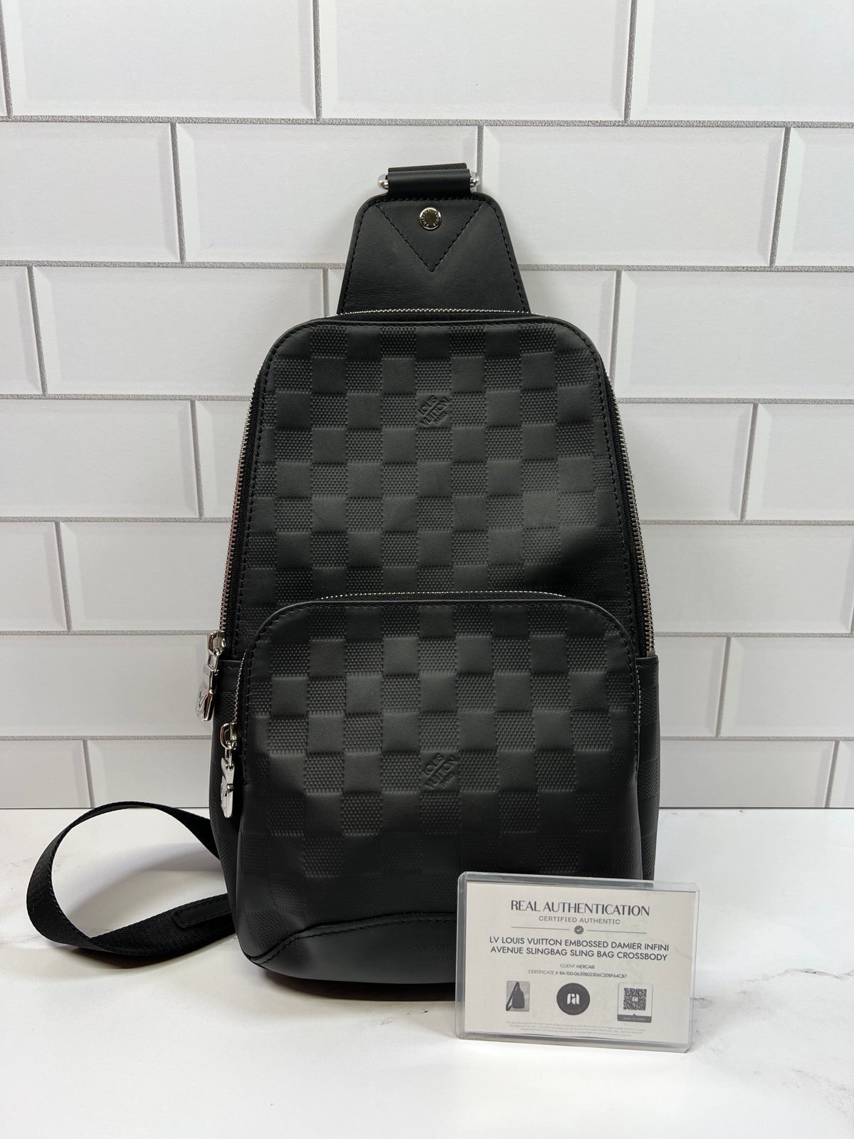 LV Louis Vuitton Embossed Damier Infini Avenue Slingbag Sling Bag Crossbody